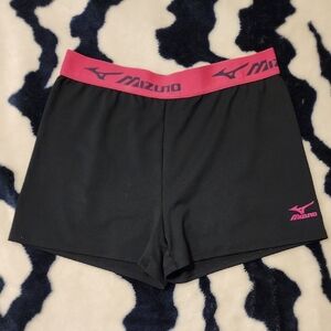 Mizuno Black and Pink Athletic Shorts for Active Performance